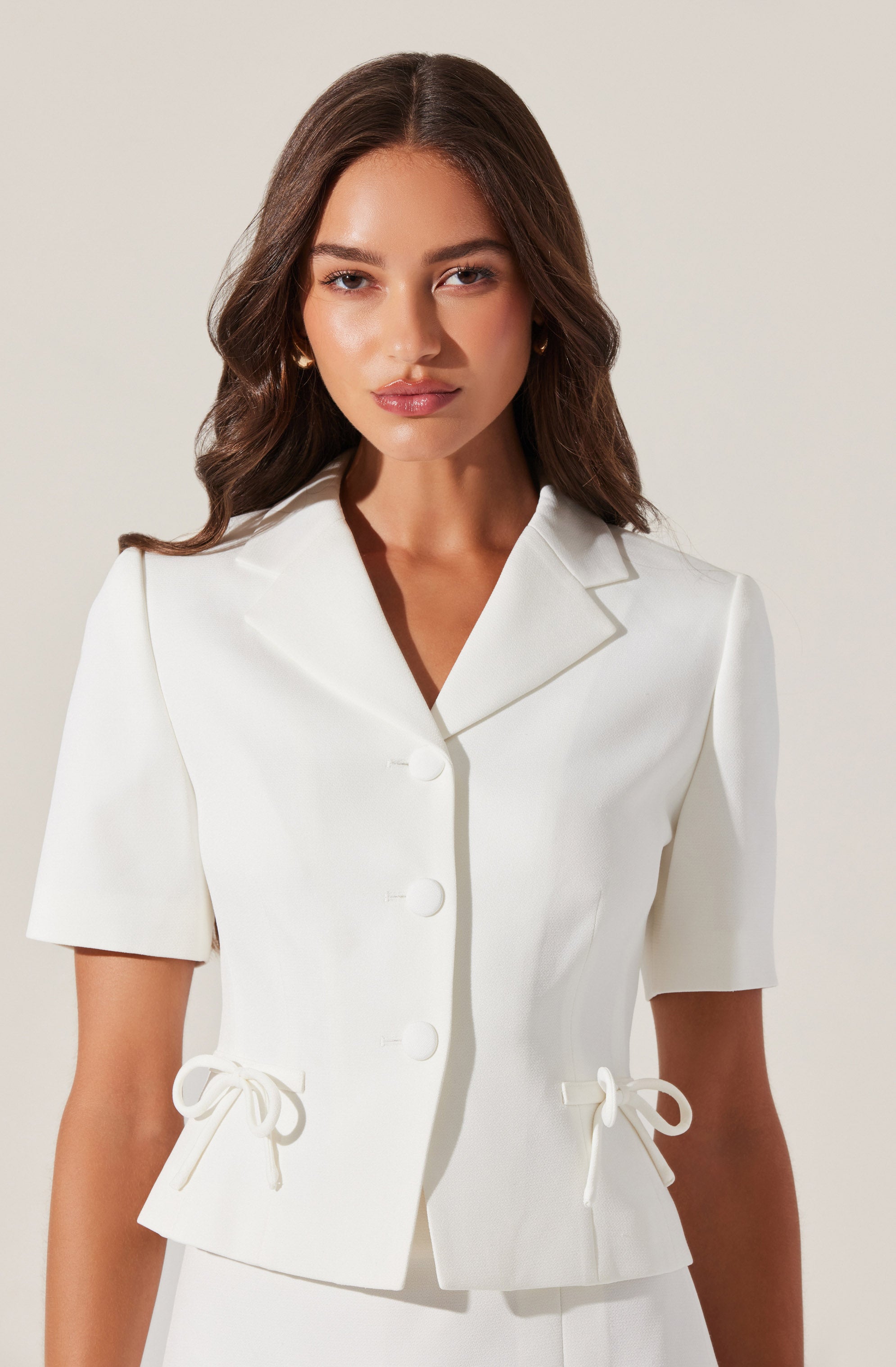 Sophie Bow Embellished Blazer for Women - Elegant Office Jacket with Bow Detail, Formal Work Wear, Business Attire for Professional Women | Perfect for Office, Meetings, and Special Occasions