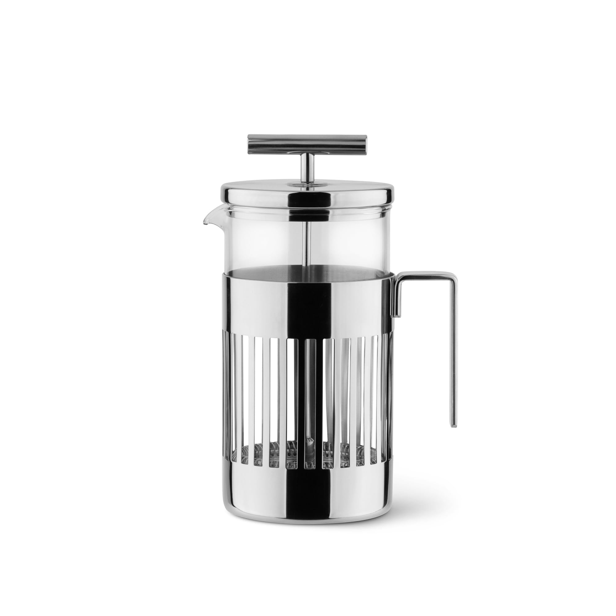 Alessi 9094/8 Stainless Steel 18/10 & Heat-Resistant Glass Coffee Maker - 8 Cup Filter Press & Infusion Design for Home, Office, or Gifting