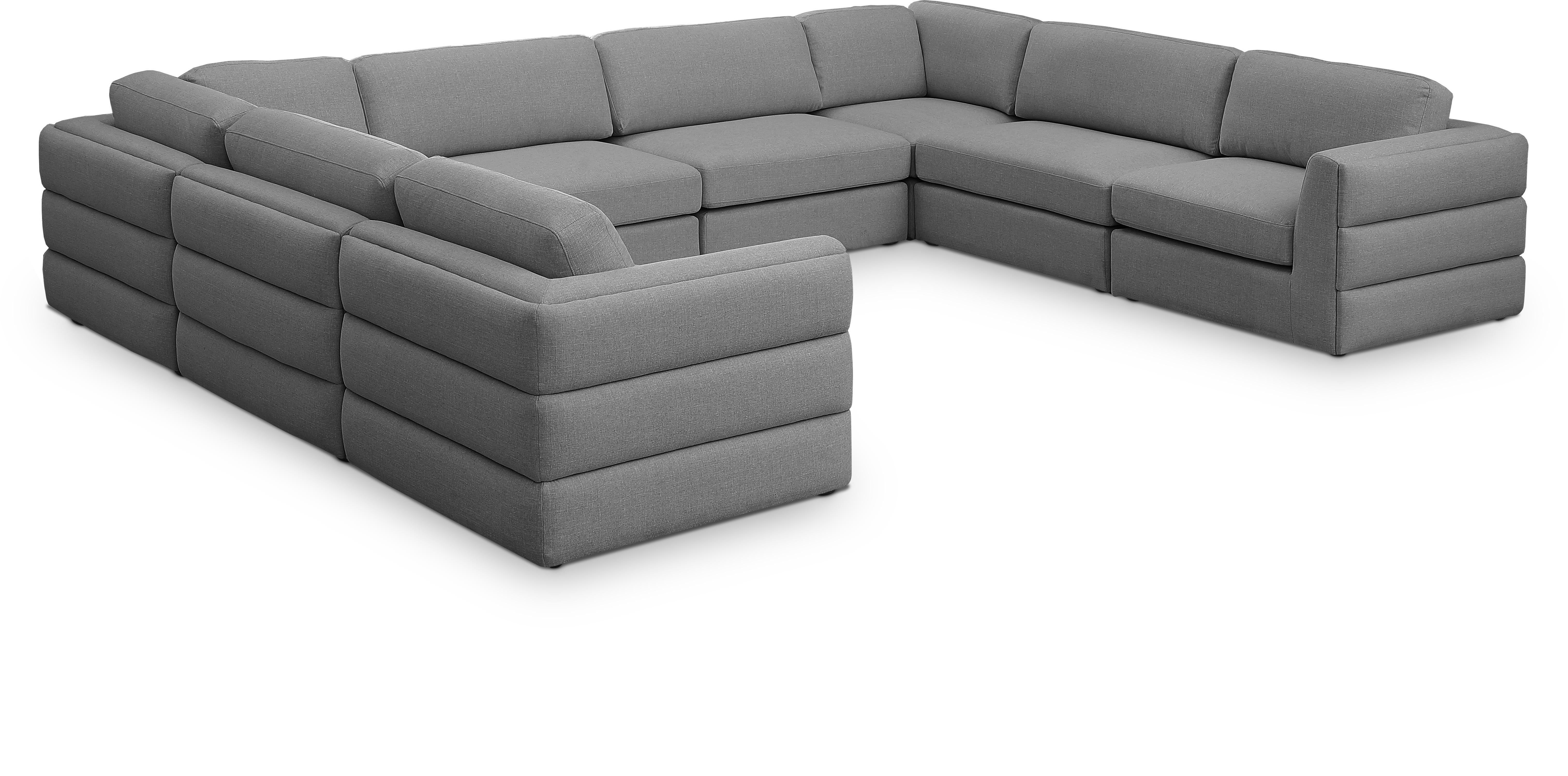 Beckham Durable Linen Textured Fabric Modular Sectional Sofa - Modern Living Room Furniture for Small Spaces & Apartments
