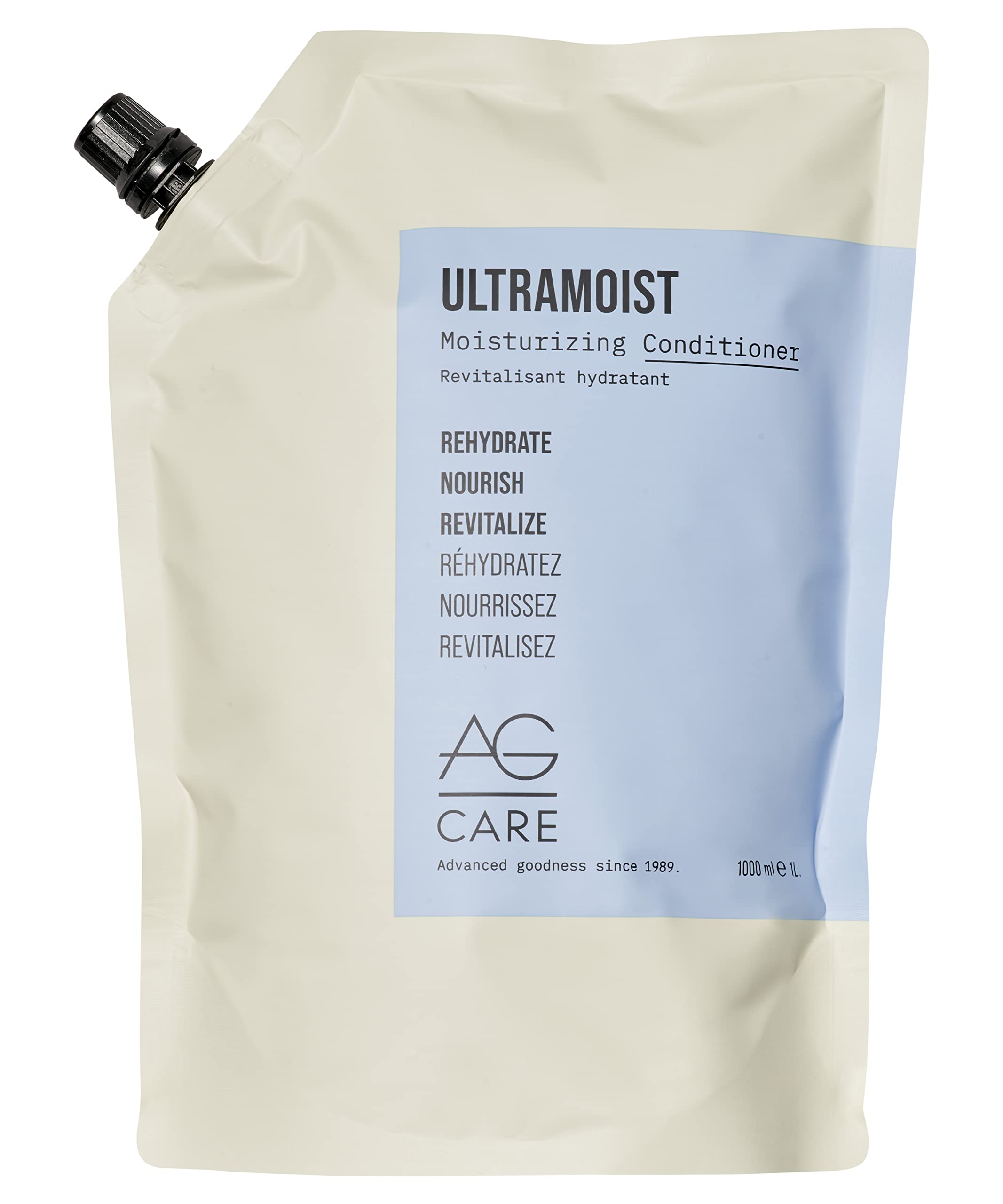 AG Care Ultramoist Moisturizing Conditioner for Dry & Damaged Hair - 33.8 Fl Oz (1 Liter) - Deep Hydration & Repair Treatment for Salon-Quality Results at Home