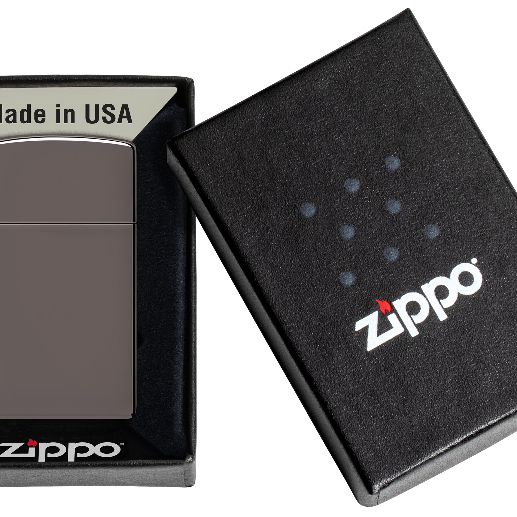 Zippo 20492 Slim Black Ice Lighter - Windproof Refillable Metal Lighter for Outdoor, Camping, Hiking & Everyday Carry (Perfect Gift for Smokers & Collectors)