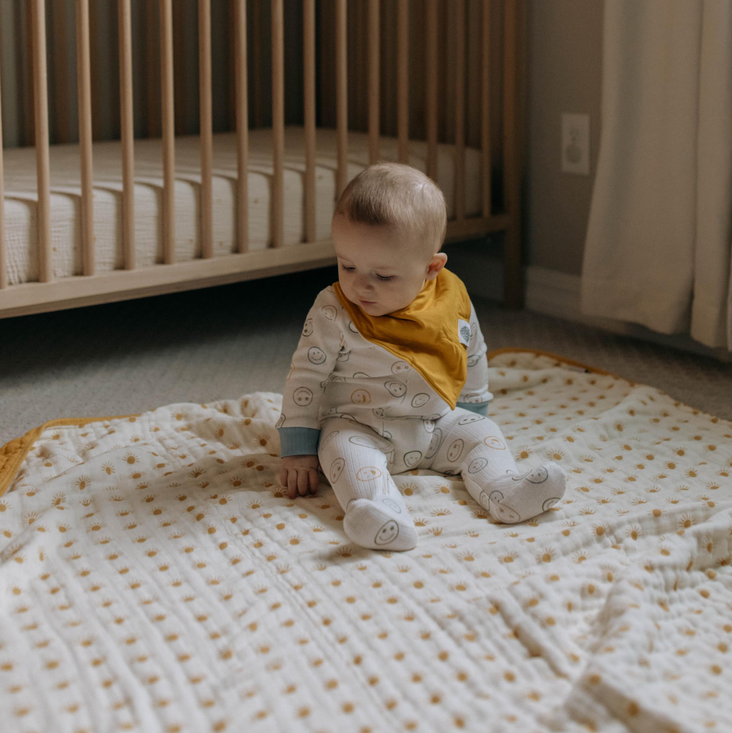 Parker Baby Muslin Blanket - 100% Soft Cotton Toddler Quilt & Swaddle Blanket | Gender Neutral 47
