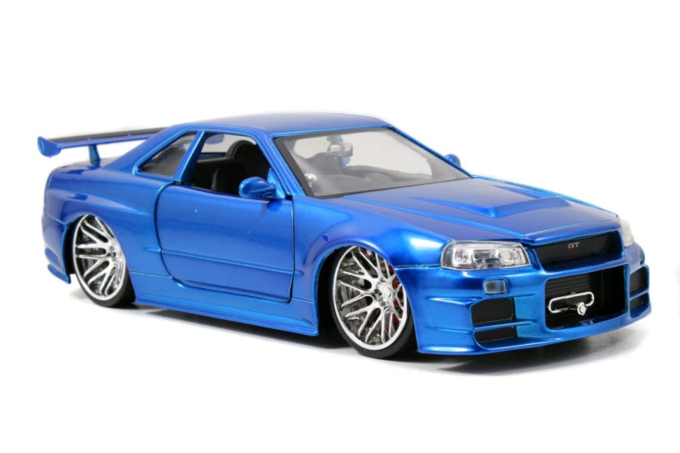 Jada Toys Fast & Furious 1:24 Scale Brian's 2002 Nissan Skyline GT-R R34 Die-Cast Model Car - Collectible Toy for Kids & Adults (Blue #97173) - Perfect for Movie Fans, Car Collectors & Gift Giving