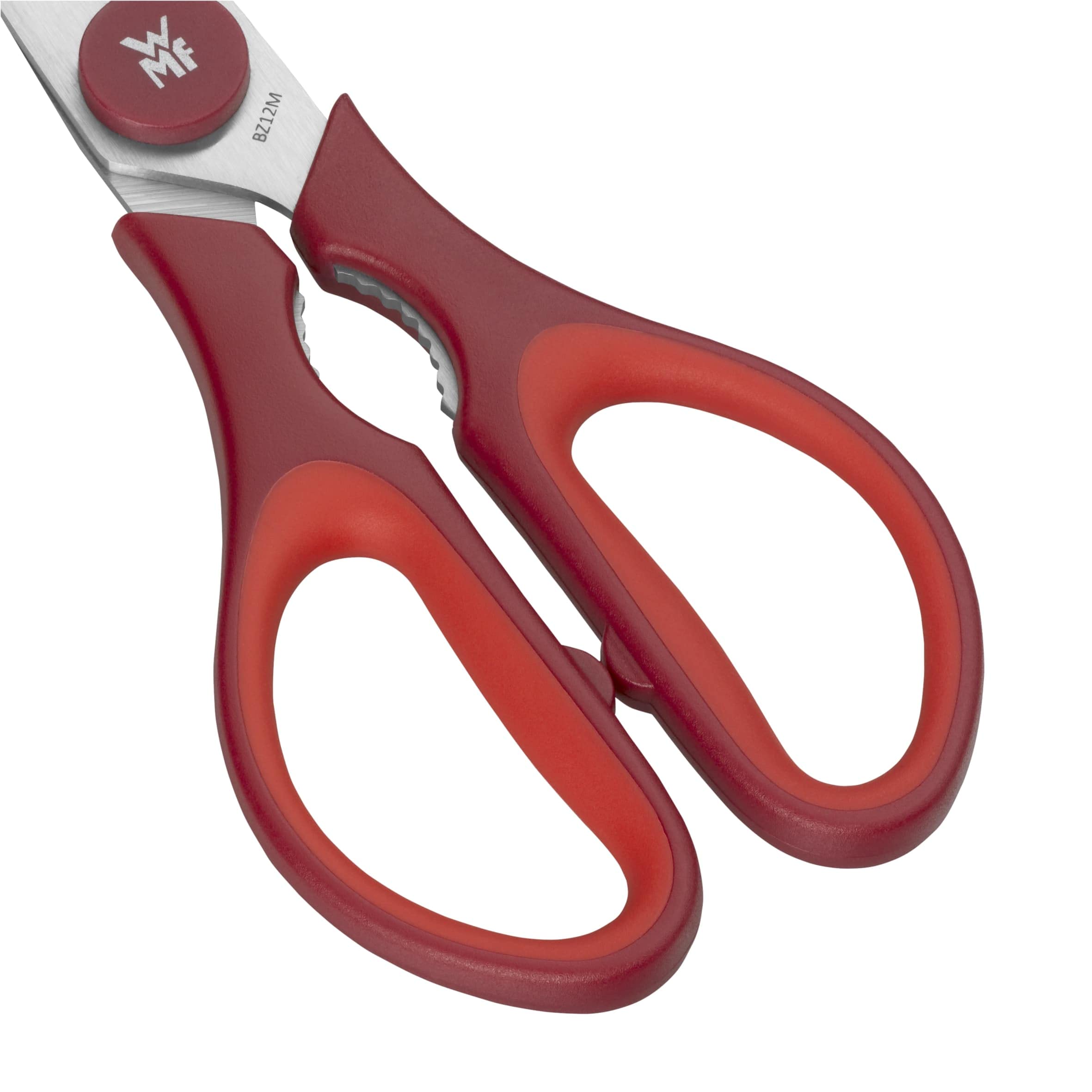 WMF Touch Kitchen Scissors - Premium Stainless Steel Cooking Shears with Comfort Grip (Red) - Perfect for Cutting Herbs, Meat, Poultry, and Packaging