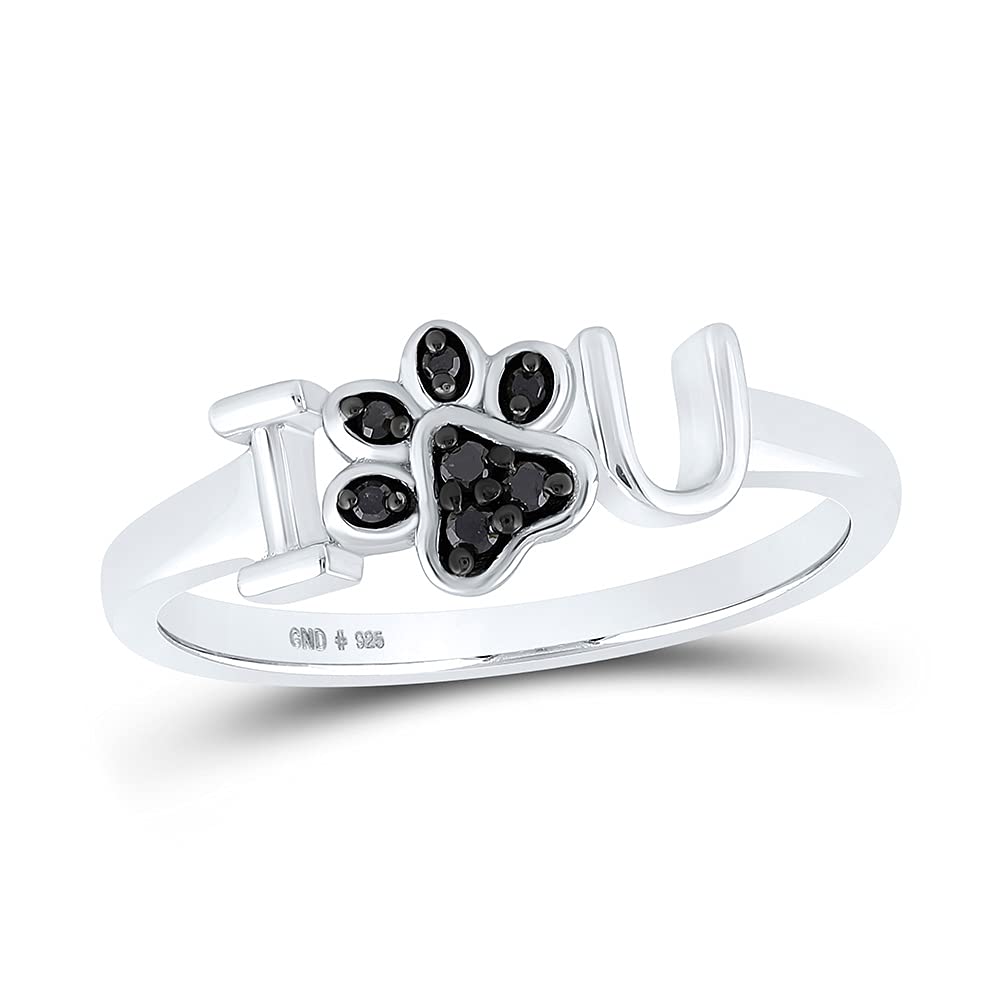 Dazzlingrock Sterling Silver Women's Round Black Diamond 