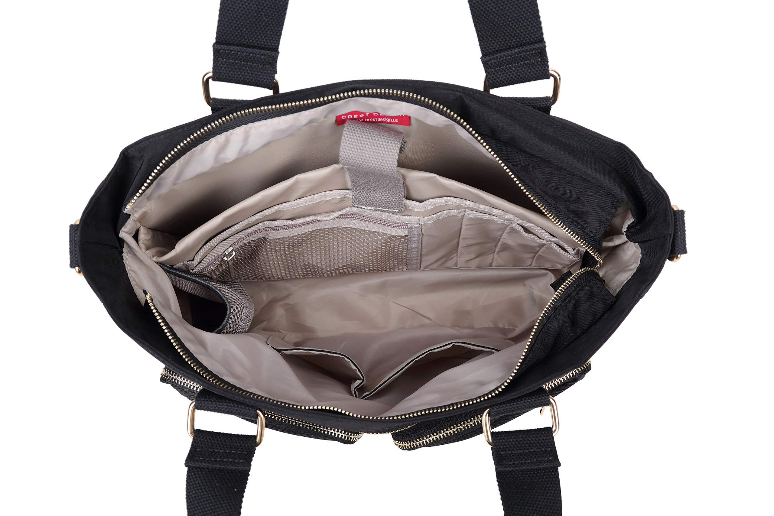 Crest Design Nylon Laptop Shoulder Bag for Women - Lightweight Tote Organizer for Work, Travel, School, Teacher & Nurse - Perfect for Daily Commute, Office & Business Trips