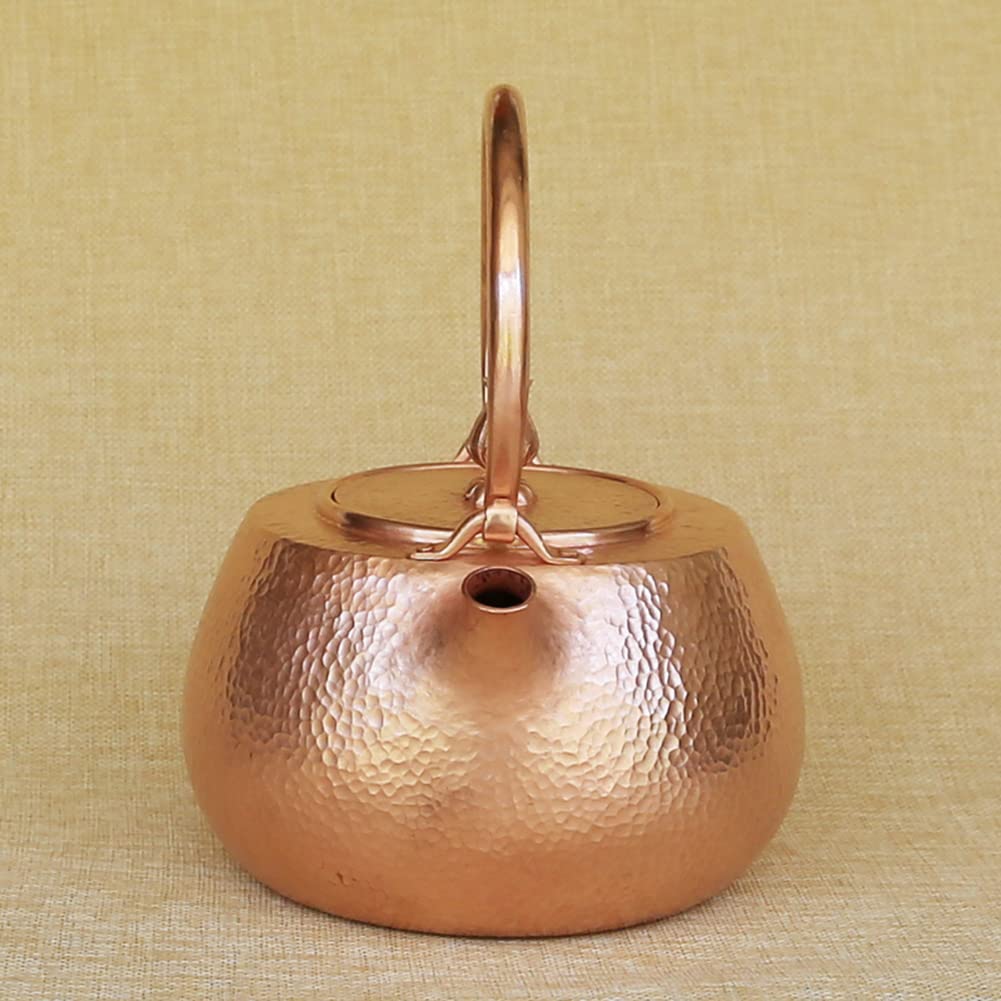 Handmade Pure Copper Tea Kettle - Traditional Stovetop Teapot for Healthy Brewing | Perfect for Home, Office & Gift Giving | Enhances Tea Flavor Naturally