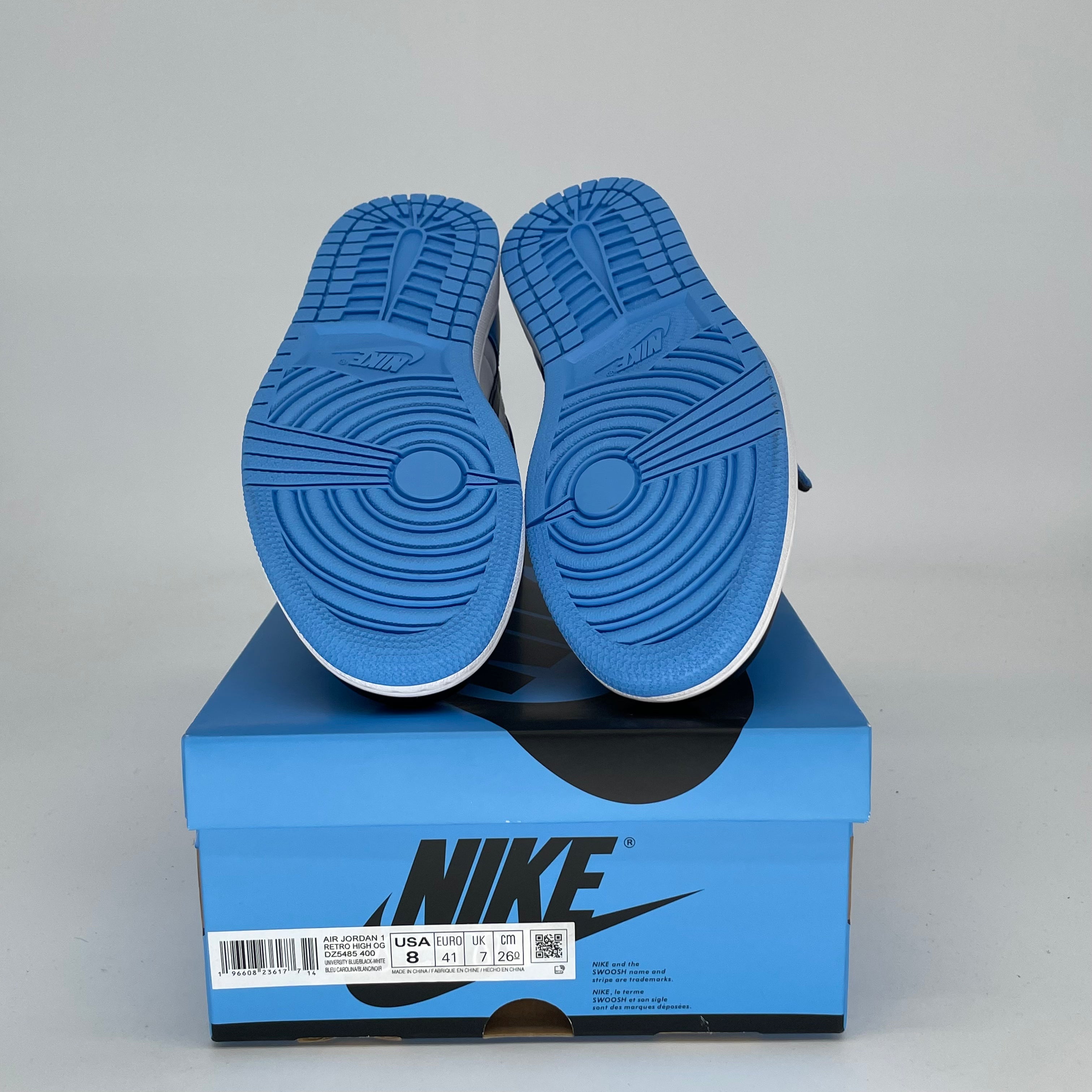 Authentic Air Jordan 1 UNC Toe Sneakers - Men's Size 8 / Women's Size 9.5 (DZ5485-400) - Retro Basketball Shoes for Streetwear & Casual Outfits