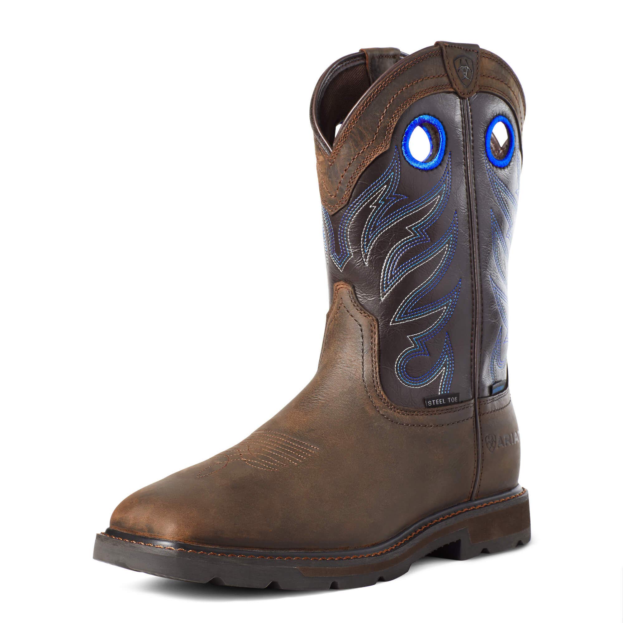 ARIAT BMVY9 Men's Waterproof Steel Toe Work Boots - Dark Brown/After Dark Size 11 - Durable Construction for Construction, Warehouse & Outdoor Work