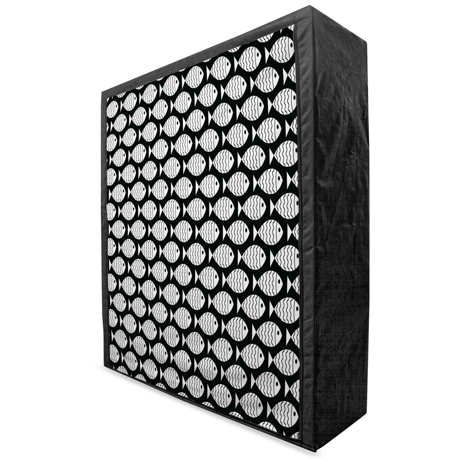 Ambesonne Animal Portable Fabric Wardrobe with Repeating Fish Pattern - Marine Creatures Underwater World Illustration - 59