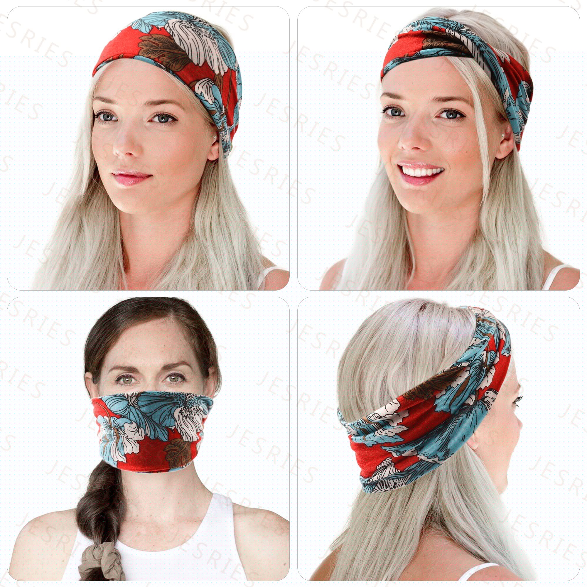 Non-Slip Turban Headbands for Women & Girls - Elastic Hair Wraps for Running, Yoga, Workouts & Sweat Protection - Stylish & Comfortable Hair Accessories for Active Lifestyles