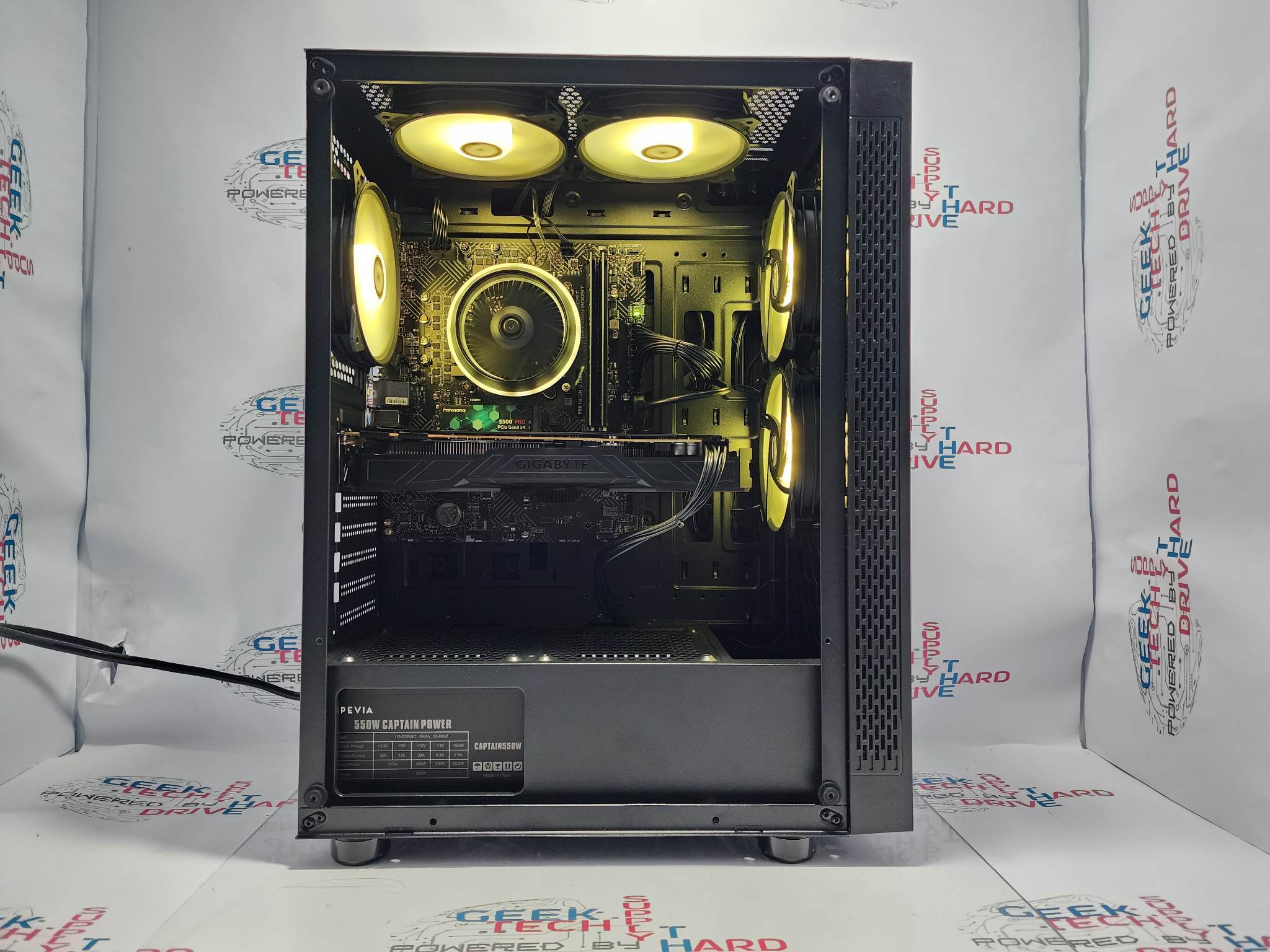 Pinnacle Gaming PC Desktop Computer - AMD Ryzen 5 Processor, NVIDIA RTX 2060 Graphics, 500GB/1TB/2TB SSD, 16GB/32GB RAM, RGB Lighting (Black) - Optillusion A5 for High-Performance Gaming & Streaming