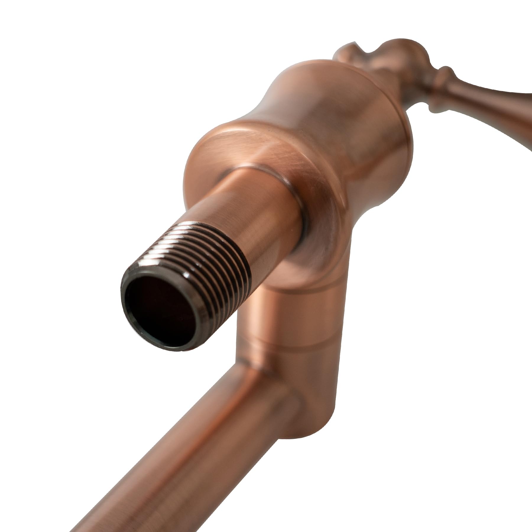 Brushed Copper Wall Mount Pot Filler Faucet - CT Copper Tailor Brass Kitchen Sink Faucet with Single Hole, Dual Handles & Flexible Swing Arm - Perfect for Cooking, Filling Pots & Modern Kitchen Design