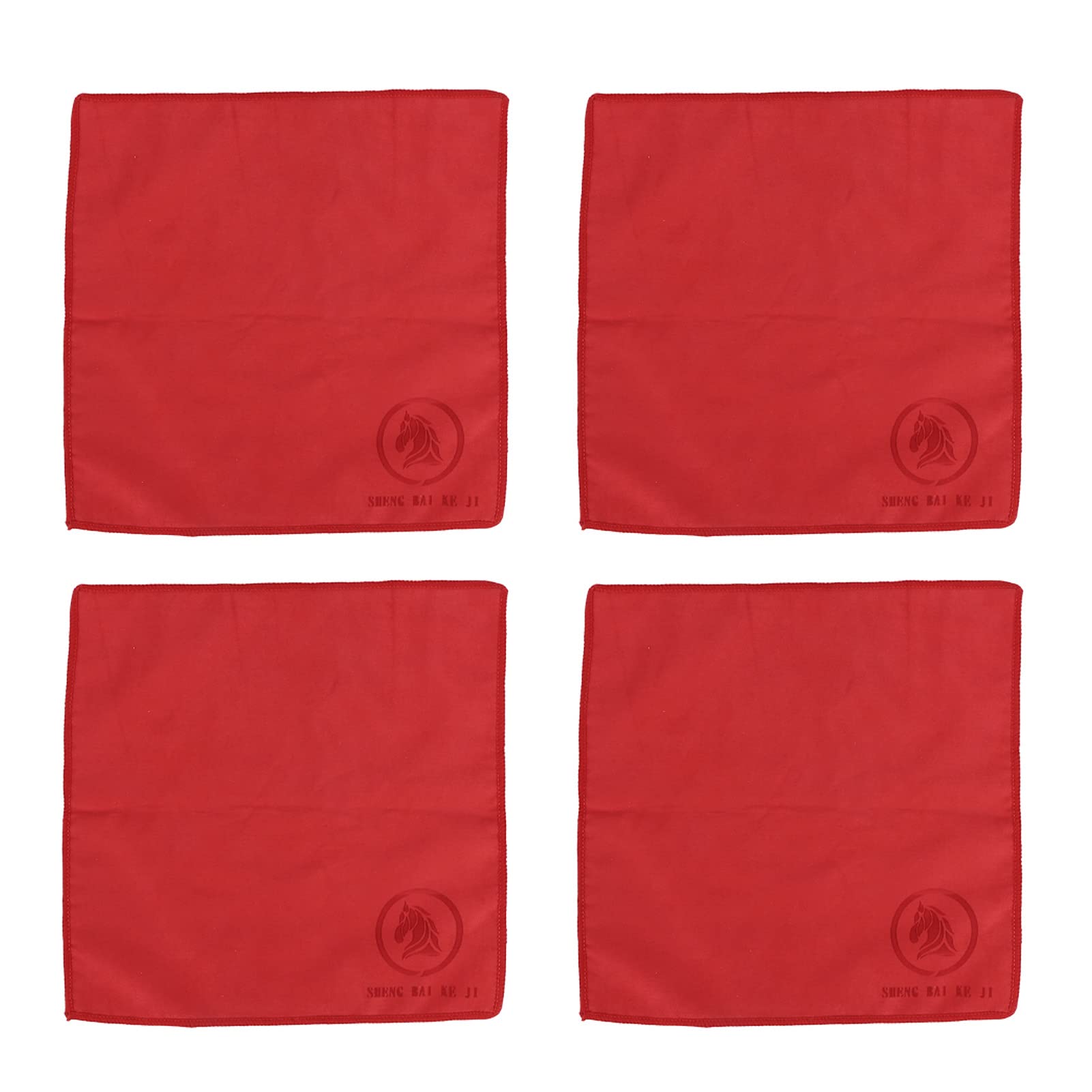 FTVOGUE 4-Pack Double Sided Microfiber Cleaning Towels - Super Absorbent Car Drying Towels, Kitchen & Bathroom Cleaning Cloths (Red) - Perfect for Auto Detailing, Dish Drying & Household Cleaning