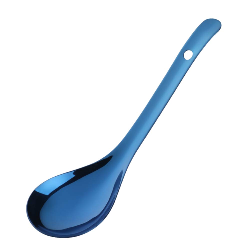 Colorful Kitchen Rice Serving Spoon - Stainless Steel Tablespoon & Soup Ladle Set for Cooking, Serving - Blue (Perfect for Dining, Restaurants, Home Kitchen Use)