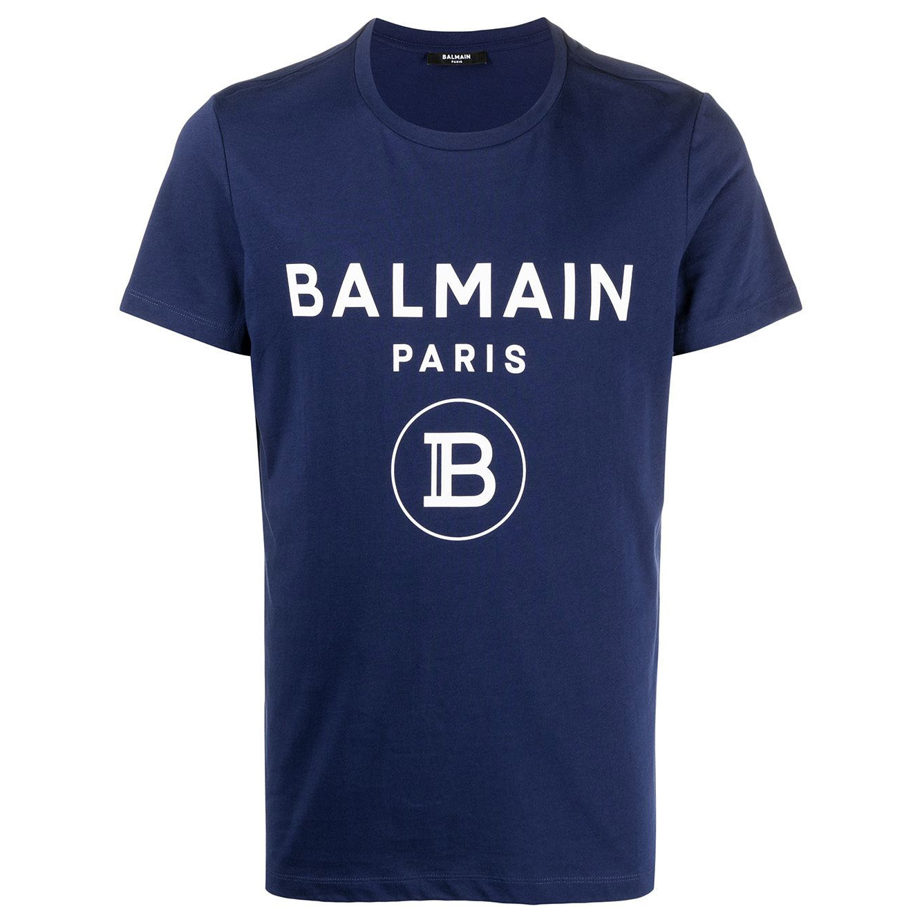 Balmain Blue Slim Fit Paris Logo T-Shirt for Men | Luxury Casual Wear | Perfect for Parties, Dates & Night Out