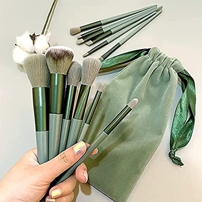 Glowhouse 13pc Makeup Brush Set with Pouch - Soft Cosmetic Brushes for Professional Makeup