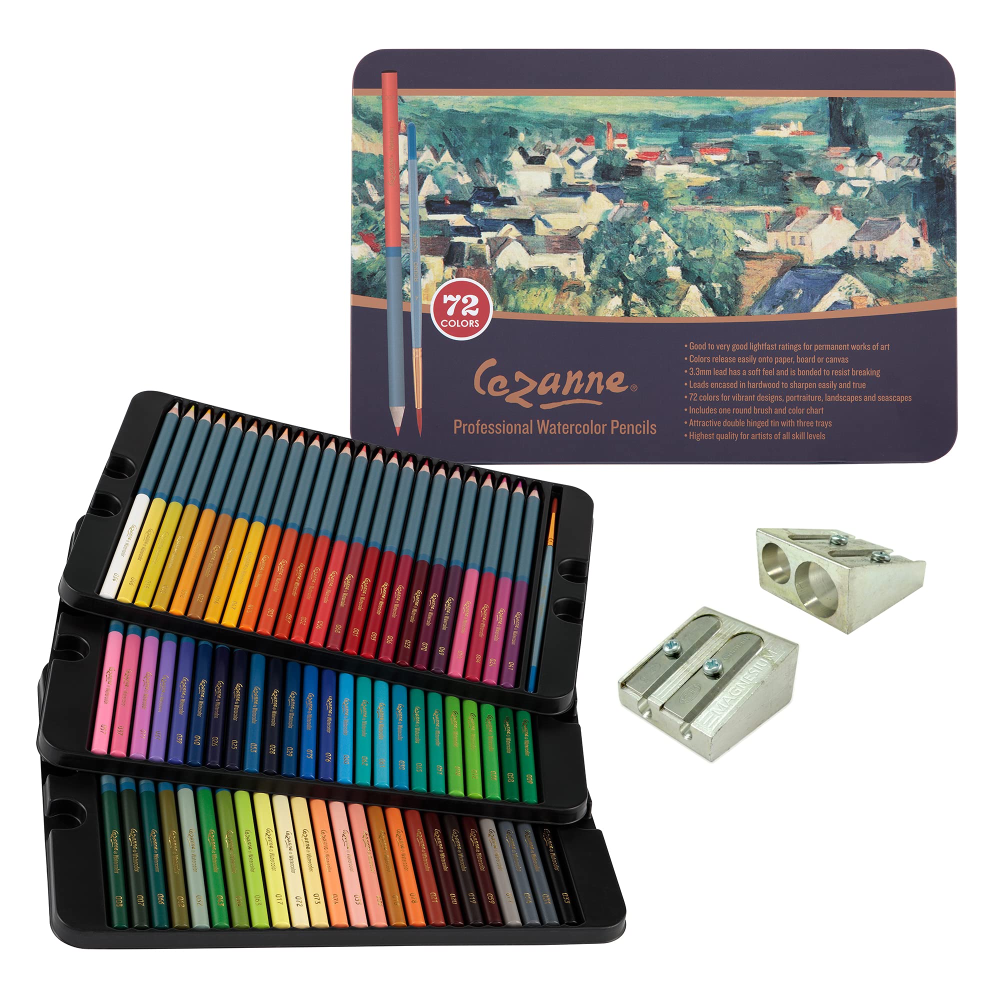JERRY'S ARTARAMA 72-Color Professional Artist Pencil Set with Sharpener - Premium Colored Pencils for Drawing, Sketching & Adult Coloring Books - Perfect Art Supplies for Artists, Students & Kids (Great for Home, School & Studio Use)