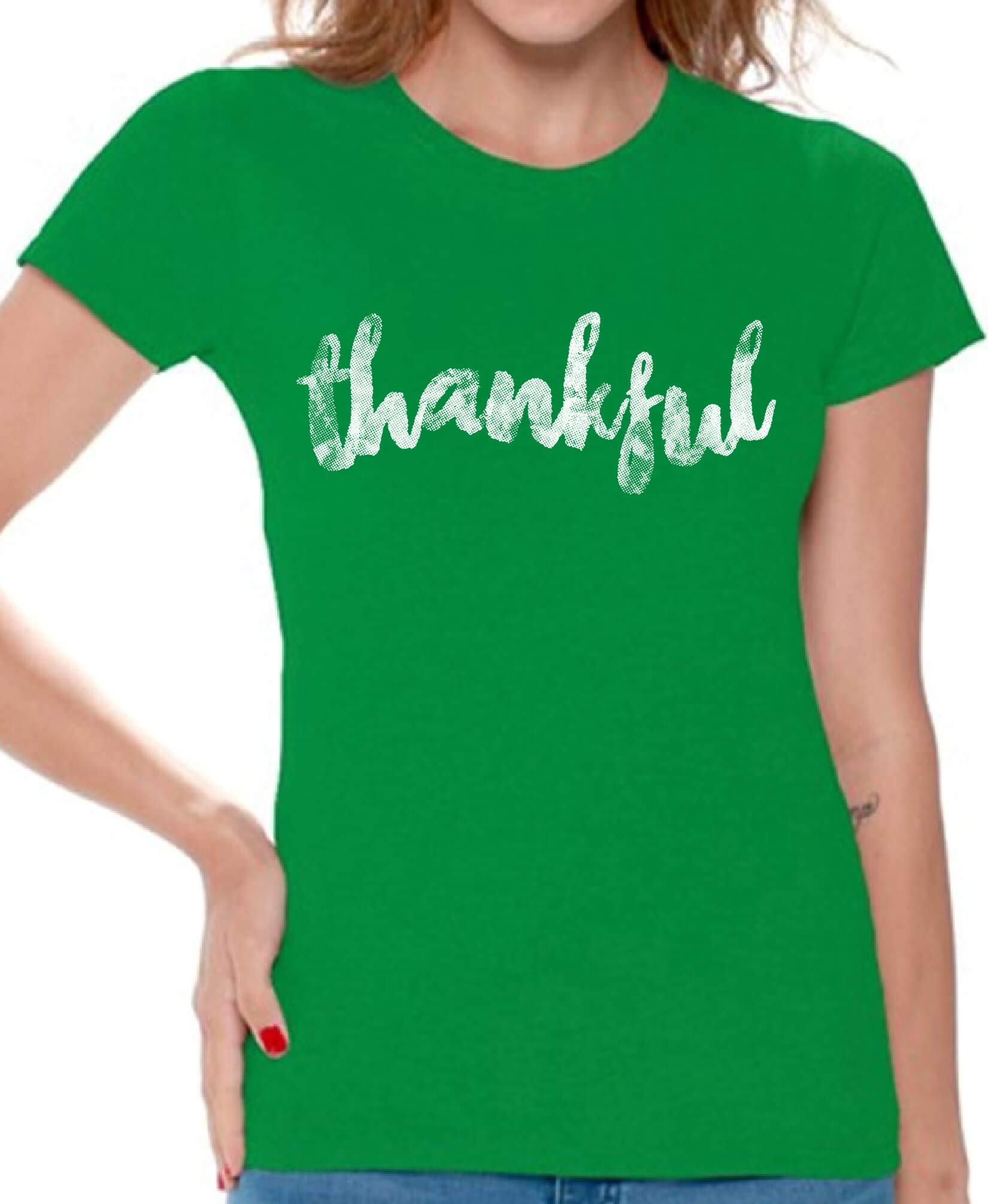 Awkward Styles Thanksgiving T-Shirt - Funny Thankful Shirts for Women - Cute Holiday Graphic Tee - Perfect for Family Gatherings & Turkey Day Celebrations