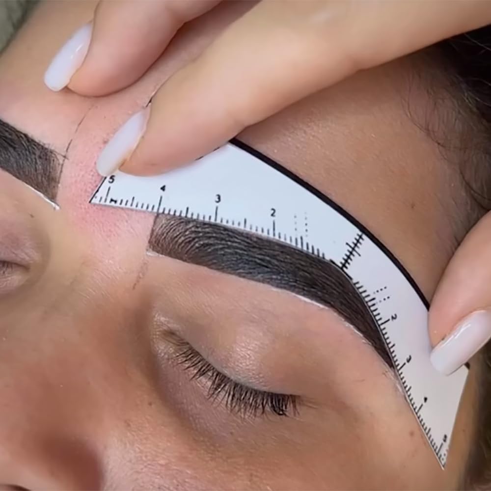 Microblading Eyebrow Ruler Stickers - 10PCS Henna Tattoo Supplies for Perfect Eyebrow Shaping