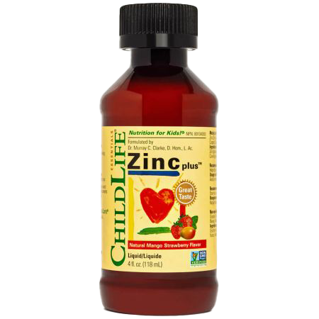 ChildLife Essentials Zinc Plus Liquid Supplement for Kids - 4oz (118ml) - Delicious Mango Strawberry Flavor - Immune Support & Growth Booster - Perfect for Daily Wellness & Cold Season Protection
