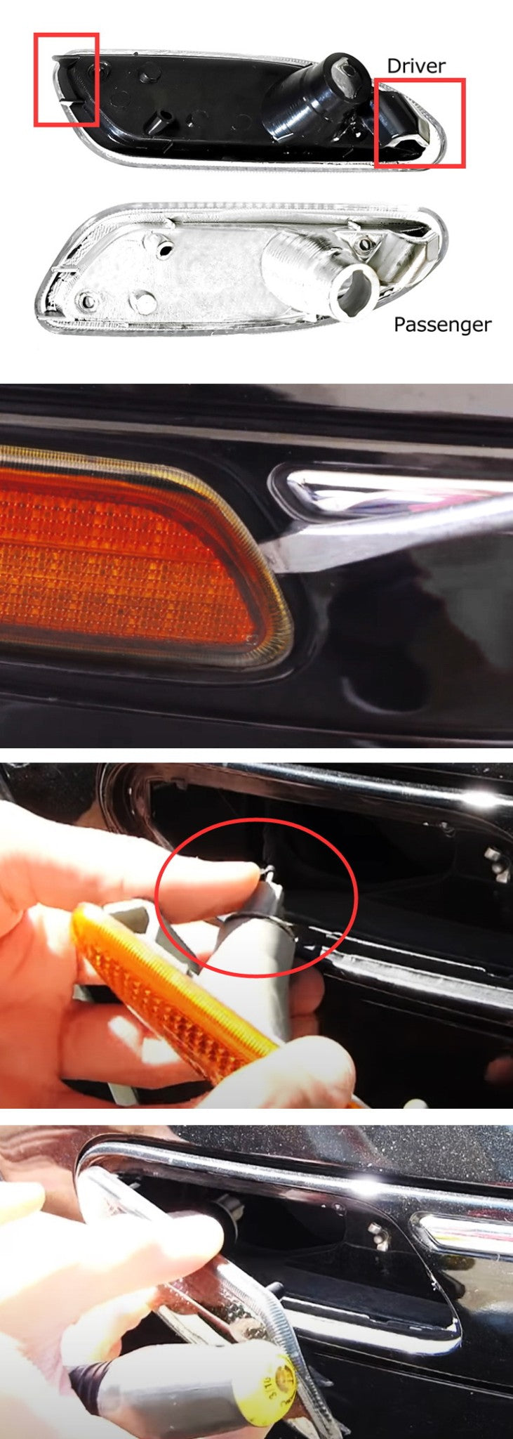 Amber LED Clear Lens Side Marker Lights for 2001-2007 Mercedes W203 C230 C240 C350 - Enhanced Visibility & Style Upgrade for Night Driving & Car Customization