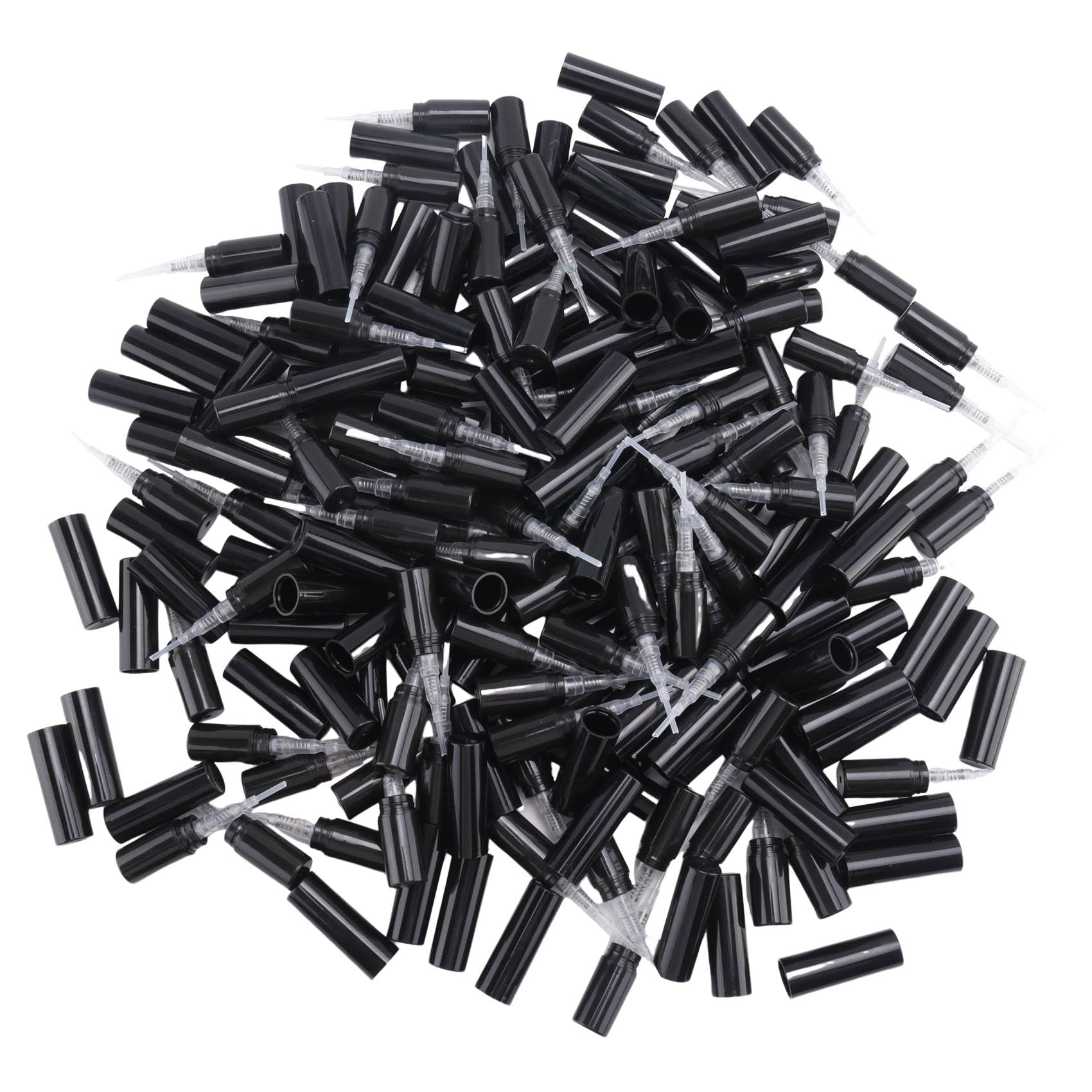 100Pcs 2ml Black Plastic Perfume Sample Spray Bottles - Travel Size Refillable Atomizer for Fragrance Oils, Essential Oils & Perfumes - Perfect for DIY, Travel, Gifts & Beauty Samples