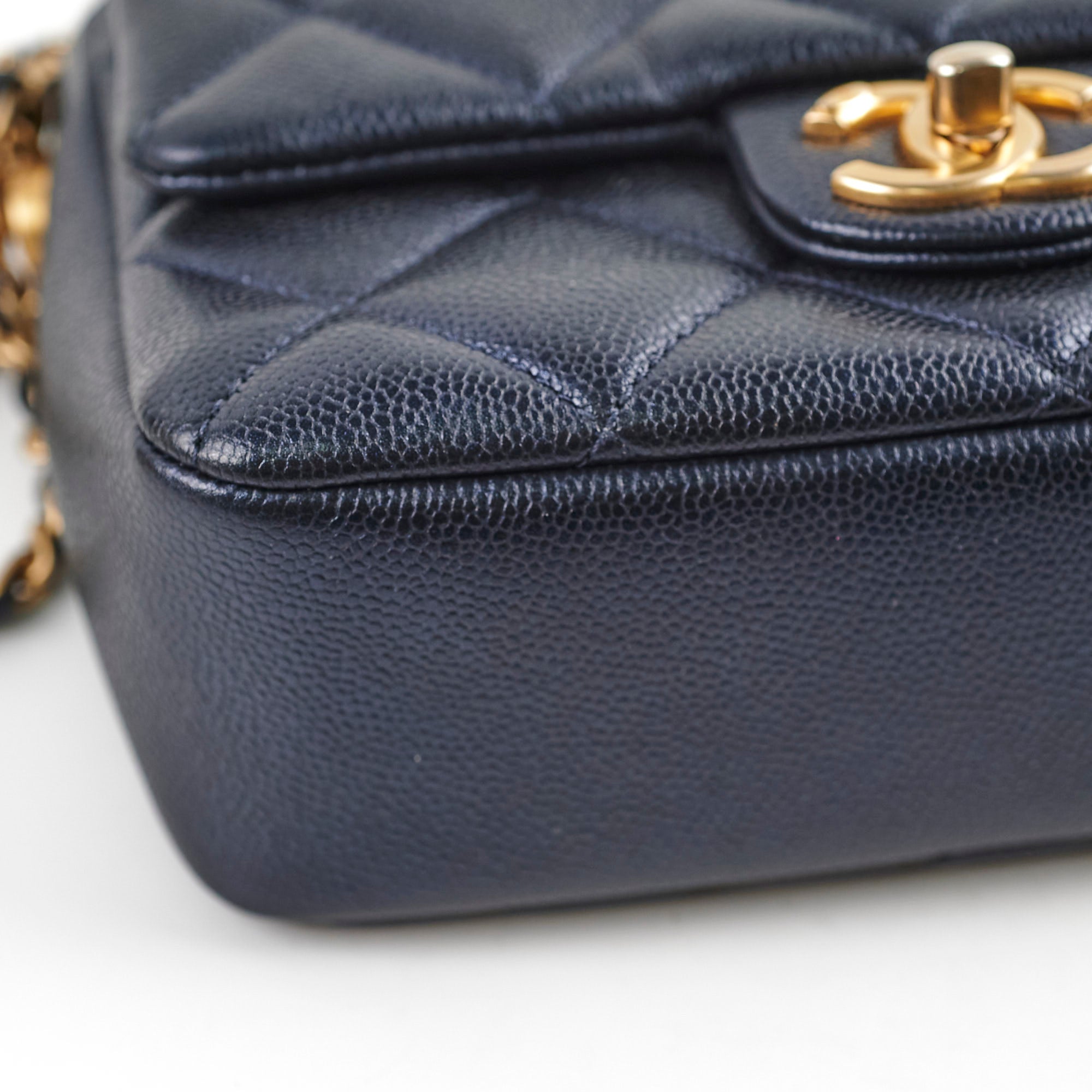 Chanel Seasonal Square Flap Bag Iridescent Black Caviar Leather with Microchip - Perfect for Evening Parties & Luxury Fashion Events