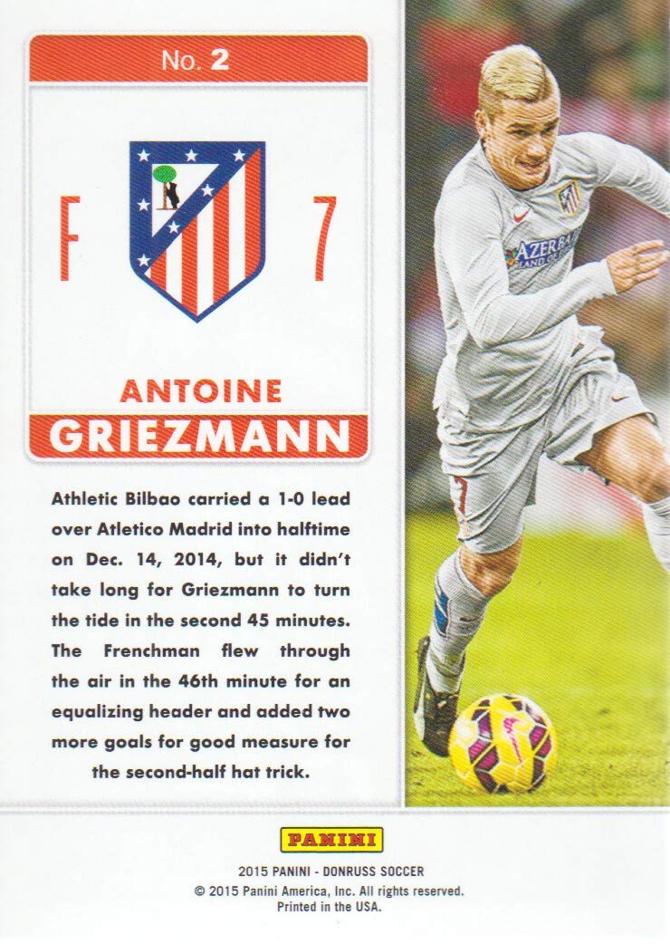 2015 Donruss Fantastic Finishers Press Proof Bronze #2 Antoine Griezmann 285/299 - Rare Soccer Trading Card for Collectors & Fans - Perfect for Display, Investment & Memorabilia Collections