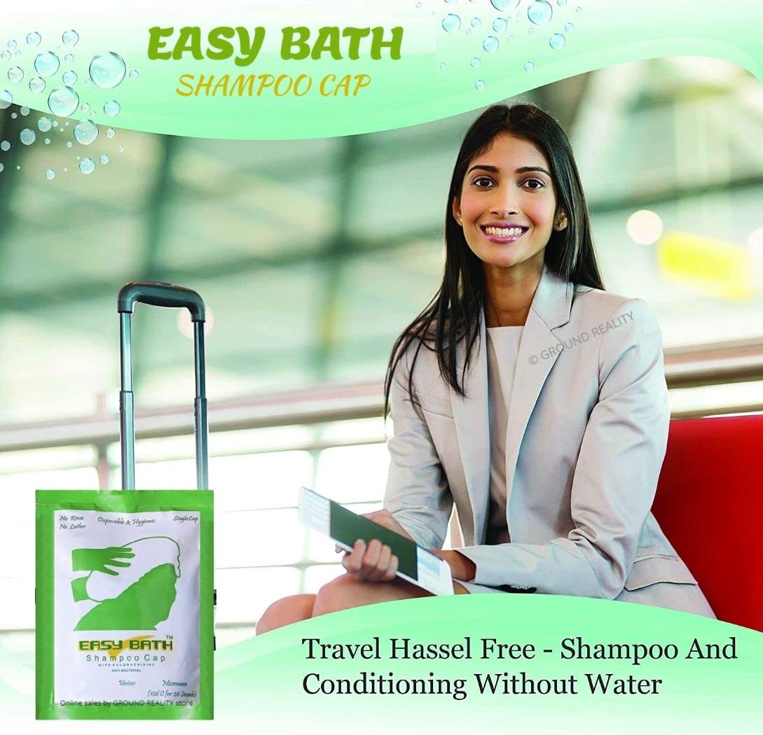 **Lady Hawk Easy Bath Shampoo Cap - Quick & Comfortable Hair Wash for Seniors & Bedridden Patients - Microwavable No-Rinse Shampoo Cap - Leaves Hair Fresh & Clean - 1 Pack (LH5) - Perfect for Home Care, Hospitals & Travel**