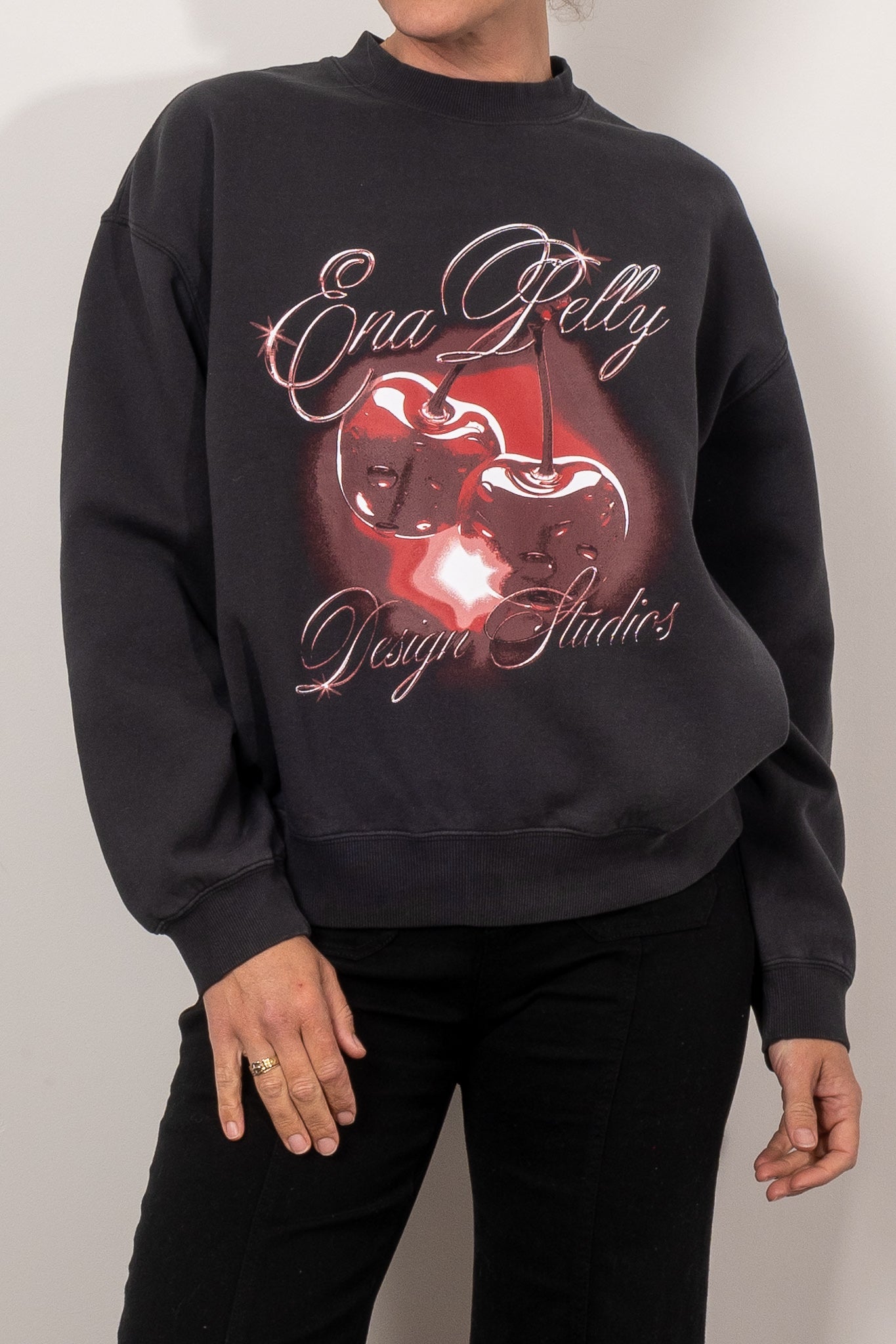 Ena Pelly Chrome Cherry Sweatshirt - Stylish Women's Pullover Hoodie for Casual Wear & Street Fashion | Perfect for Everyday Outfits, College Campus, and Weekend Hangouts
