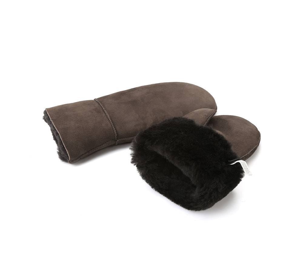 **Australian Shepherd® Fluffy Sheepskin Wool Mittens for Men - Warm Winter Gloves for Outdoor Activities, Hiking, and Snow Sports**