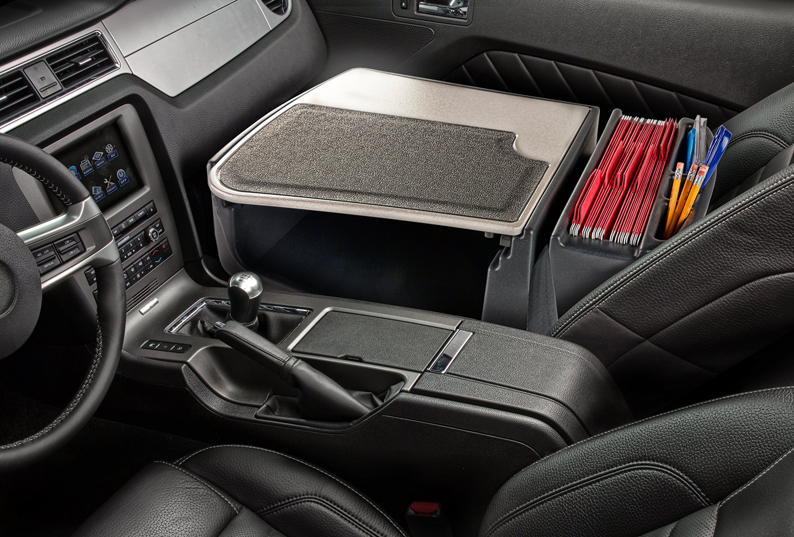 AutoExec AUE10005 Efficiency GripMaster Car Desk - Grey Finish, Portable Laptop Workstation for Cars, No Inverter Needed - Perfect for Remote Work, Business Travel & Road Trips