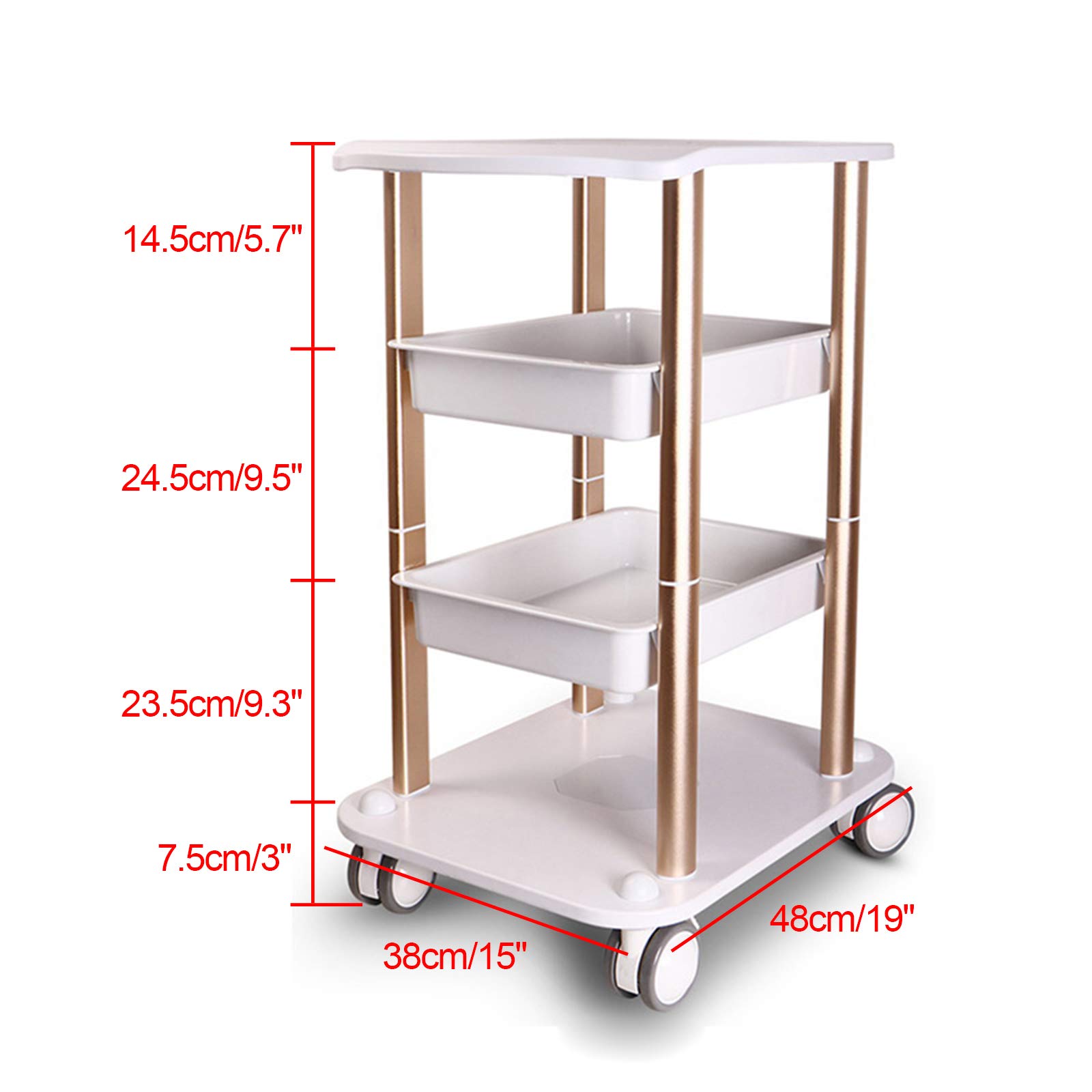 Professional Mobile Beauty Equipment Cart with Wheels - Multi-Functional Salon & Spa Trolley Stand - Style 6 | Perfect for Salon Organization, Spa Treatments & Mobile Beauty Services
