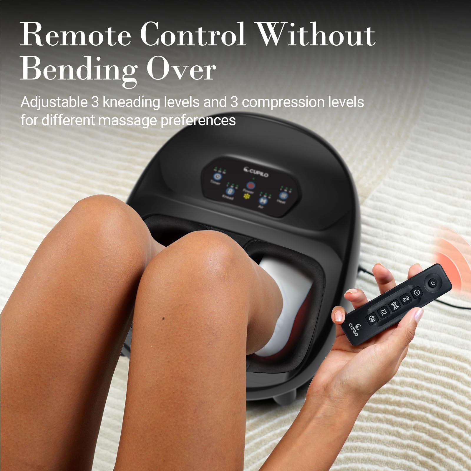 Electric Shiatsu Foot Massager for Plantar Fasciitis & Neuropathy Relief - FSA/HSA Eligible with Remote Control, 5 Intensity Levels - Perfect Gift for Men & Women (Fits Up to 14