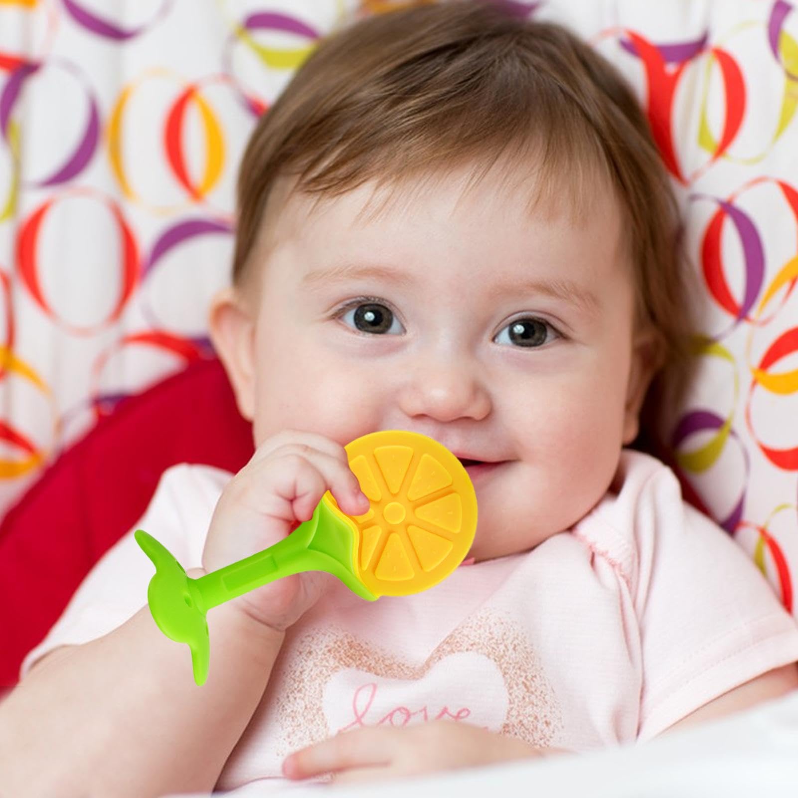 Soft Silicone Fruit Teether Toy for Babies & Toddlers - Sensory Teething Relief, Soothing Chew Toy for Teething Pain | Perfect for On-the-Go, Daycare & Developmental Play
