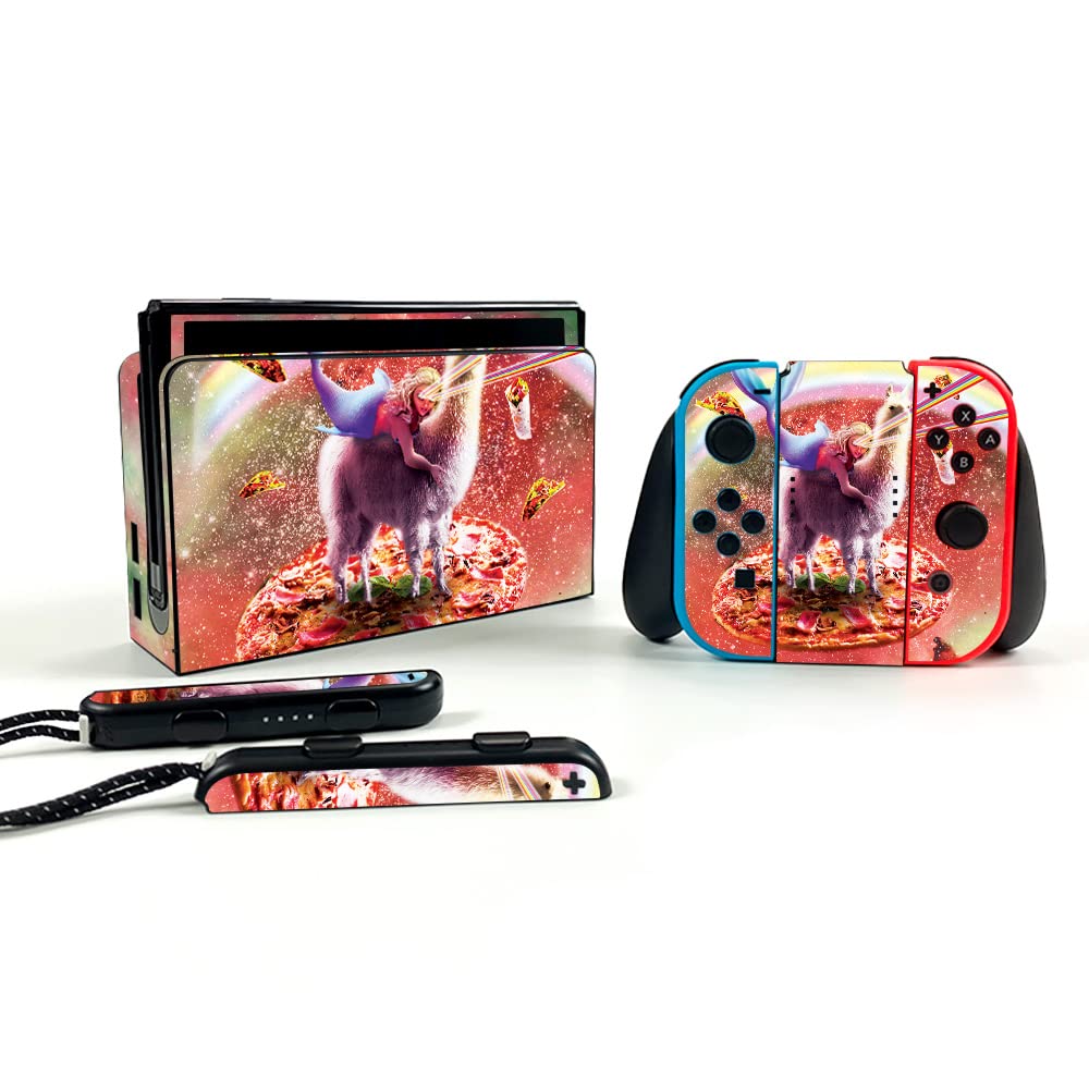 Premium Carbon Fiber Skin for Nintendo Switch OLED - Mermaid Space Voyage Design | Protective & Durable Textured Cover | Easy Application | Made in USA | Perfect for Gaming Protection & Style Enhancement