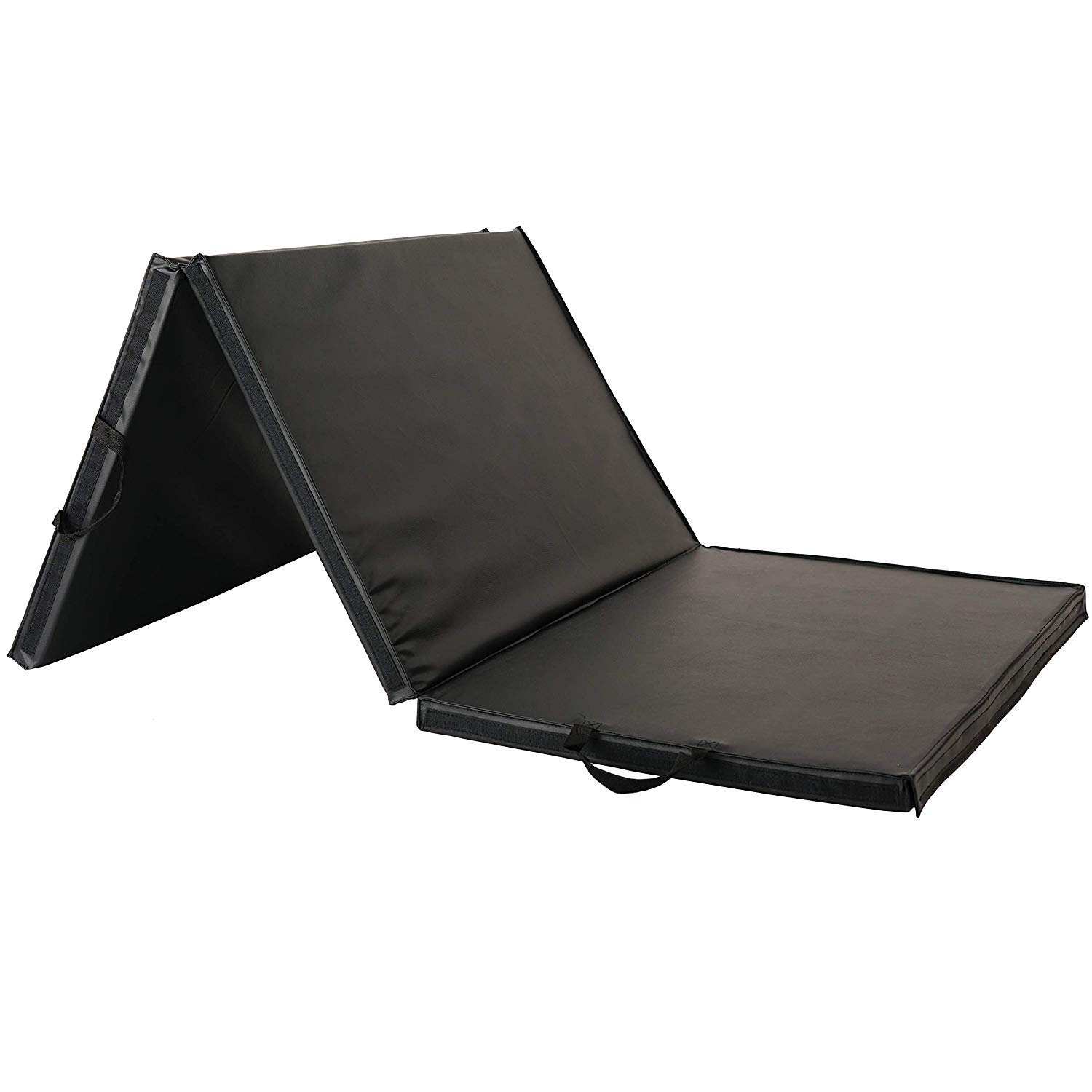 Sunny Health & Fitness Tri-Folding & Puzzle Exercise Mats - Extra Thick Non-Slip Yoga Mat for Home Gym, MMA, Gymnastics & Cardio Workouts | Water-Resistant Durable Cushioning for Core Training & Fitness | Perfect for Small Spaces & Home Workouts