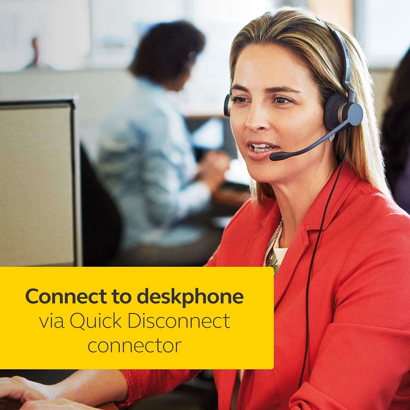 Certified Refurbished Jabra BIZ 2300 Mono Wireless Headset - Noise Cancelling Office Headphone with Boom Mic for Call Centers, Business Calls & Remote Work (Black)
