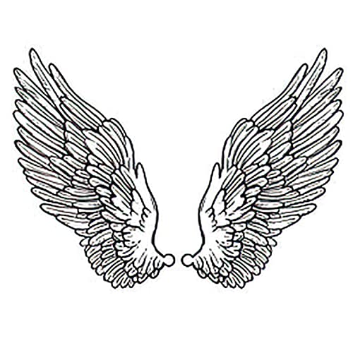 6-Pack Temporary Tattoos for Kids & Adults - Angel Wings, Vintage Eagle, Falcon Bird Designs - 3.7x3.7 Inch Waterproof Fake Tattoos for Men & Women (Chest, Neck, Arm) - Perfect for Parties, Halloween & Costume Events