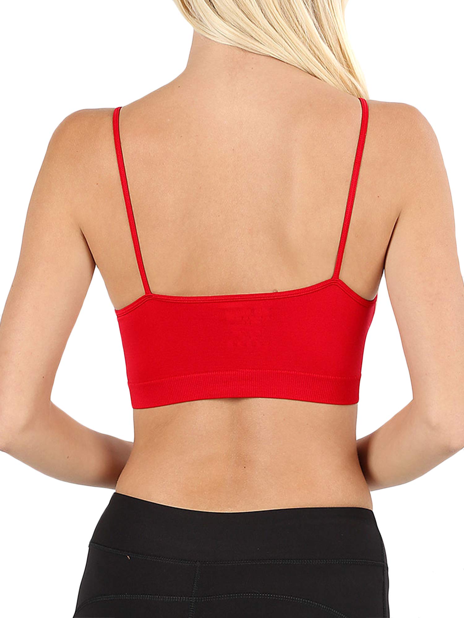 2PK Women's Seamless Crisscross Front Strappy Bralette Sports Bra - White/White with Removable Pads (S/M) - Yoga, Gym & Everyday Comfort Wear