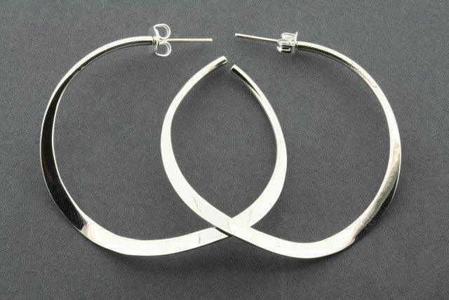Curved Hoop Stud Earrings - Sterling Silver 925 for Women | Perfect for Everyday Wear, Parties & Gifts