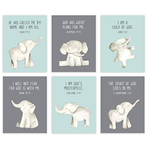Elephants Mint Green