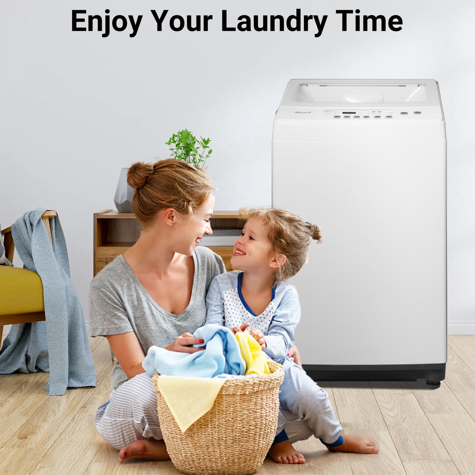 1.7 Cu. Ft. Portable Washing Machine - 12LBS Capacity Top Load Washer with 6 Wash Programs, LED Display & Wheels - Compact Laundry Solution for Apartments, Dorms, RVs - White (Ideal for Small Spaces & On-the-Go Washing)