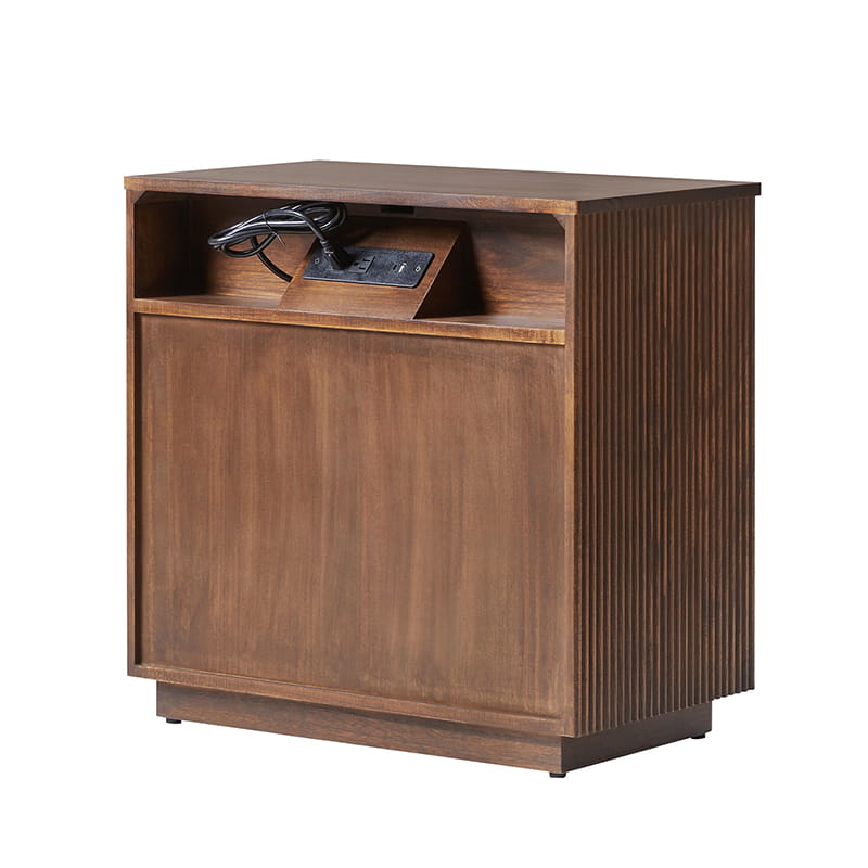 Camille 100% Solid Wood Nightstand with Drawers - Bedside Table for Bedroom, Living Room & Office - Rustic Home Furniture with Storage Space