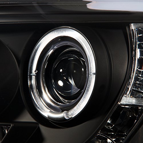 AKKON Black LED Halo Projector Headlights & LED Tube Tail Lights for 2005-2011 Toyota Tacoma Runner - Upgrade Your Night Driving Safety & Style