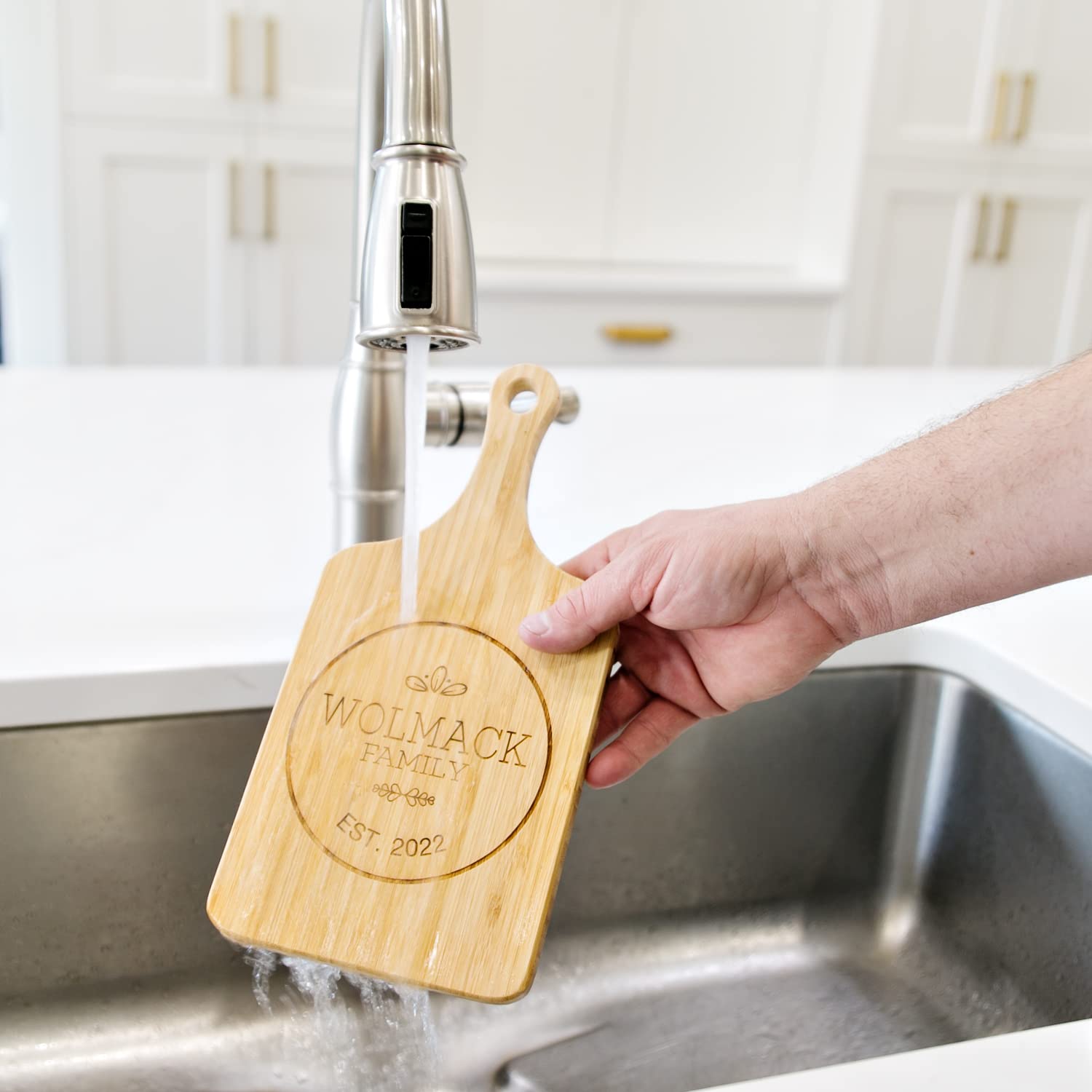 Personalized Mini Bamboo Cutting Board - Custom Engraved Wood Wedding Gift for Couples (5
