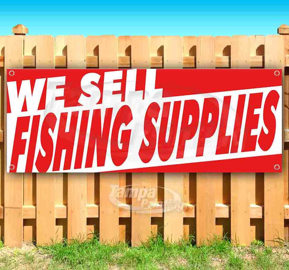 13 oz Heavy-Duty Vinyl Fishing Banner with Metal Grommets - Single-Sided Non-Fabric Outdoor Sign for Fishing Shops, Tournaments & Boat Decor