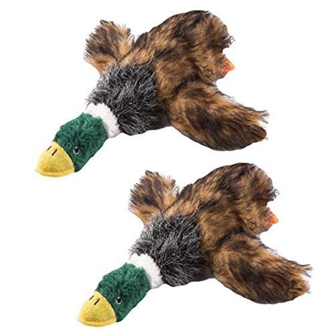 2 Pack Cartoon Plush Squeaky Duck Dog Toys - Durable Chew Toys for Small & Medium Dogs & Cats - Perfect for Playtime, Training & Teething Relief