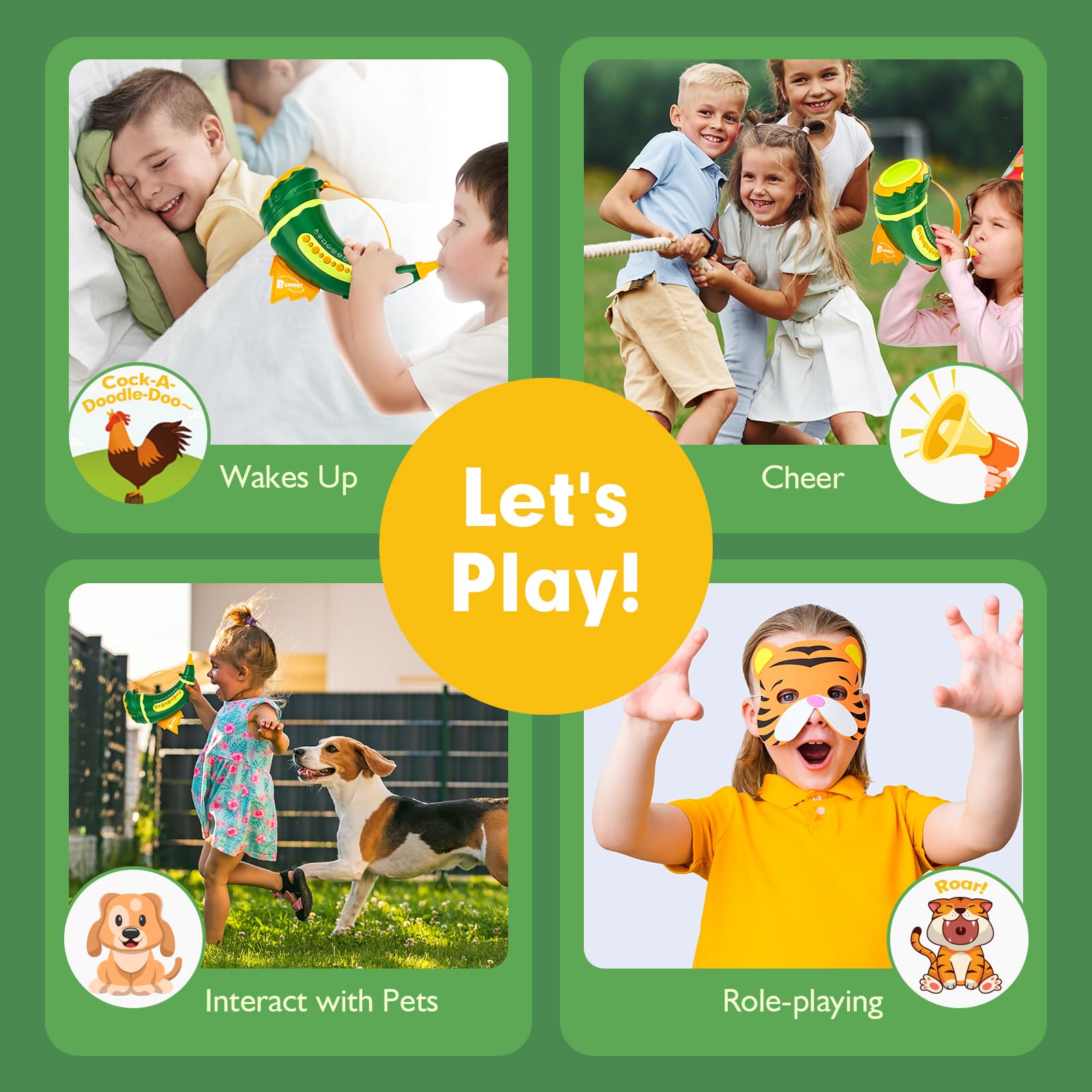 Hahaland Animal Caller Toy with 30 Realistic Forest & Farm Animal Sounds - Educational Hunting Toy for Kids Ages 3-8 - Perfect for Outdoor Exploration, Nature Learning & Easter Gifts - Great for Backyard Play, Camping & Wildlife Adventures